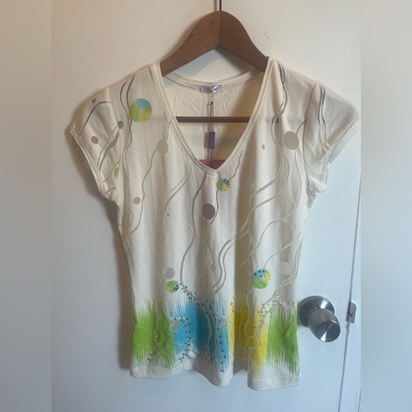 Colorful Top. See through design and sparkles. - Picture 1 of 6